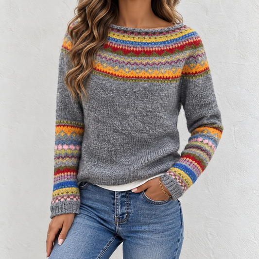 Wilhelmina | Mönstrad Fair Isle-tröja Dam